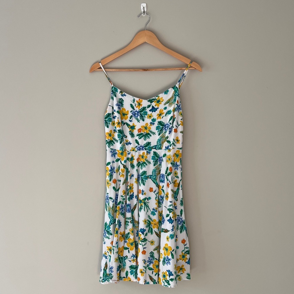 Old Navy Floral Sundress - White, Green, Yellow